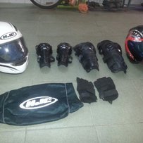 超低价！惠州博罗出售HJC，TSC头盔，护具四件套，手套。一共320元！